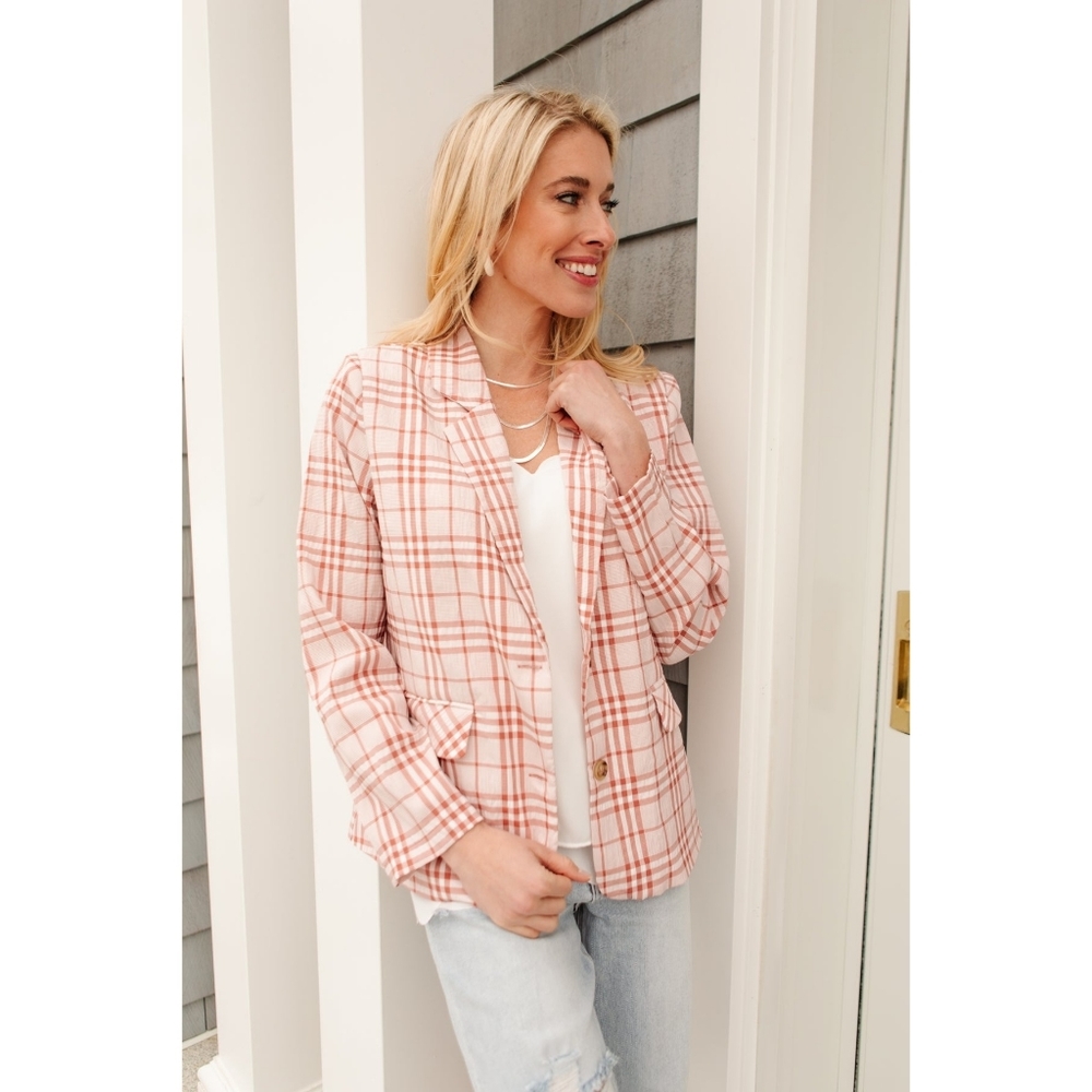 DRESSED IN PLAID BLAZER IN PINK - Picture 6 of 10